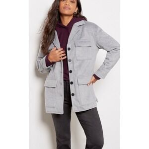 Sanctuary Fisher Car Coat‎ Gray Womens Black Extra Small Evereve XS Jacket New